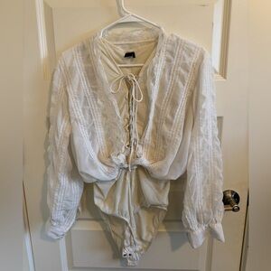 Out From Under By Urban Outfitters White Lace See-Through Bodysuit